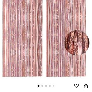 Pink and Gold Metallic Streamer Curtains